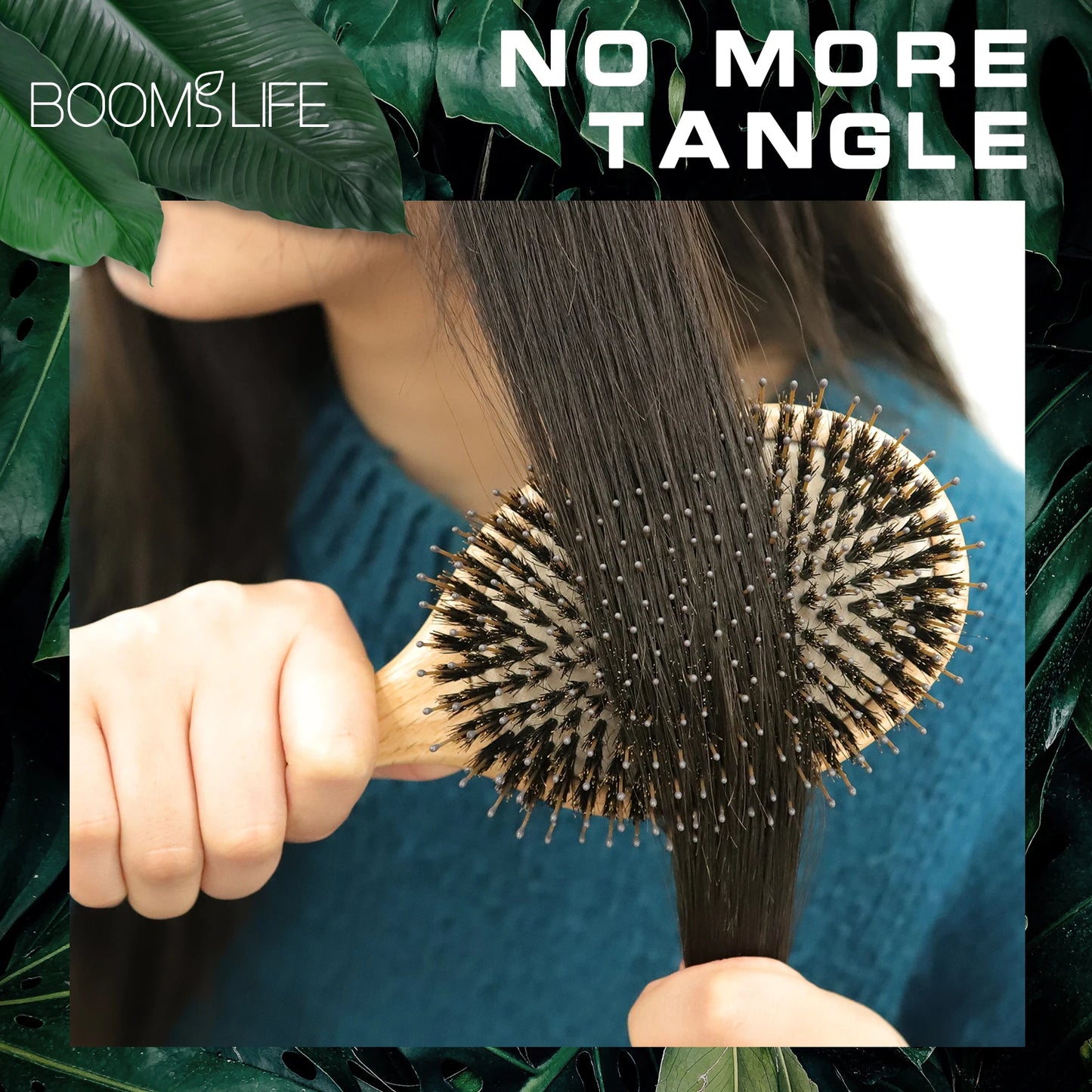 Oak Essence – Custom Boar Bristle Hair Brush & Oak Wood Comb Set