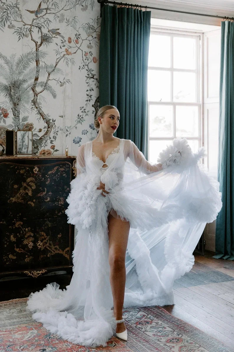 Boho Ruffle Bride Robe