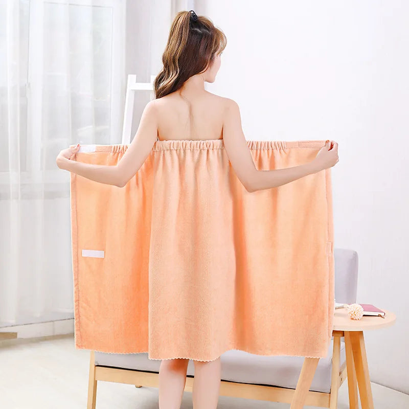 Bowknot Spa Wrap Towel – Soft & Quick-Dry Microfiber Robe for Women’s Shower, Beach or Self-Care Rituals