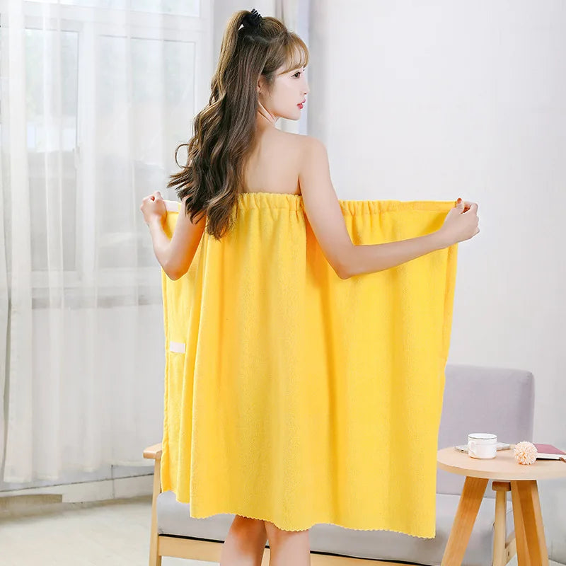 Bowknot Spa Wrap Towel – Soft & Quick-Dry Microfiber Robe for Women’s Shower, Beach or Self-Care Rituals