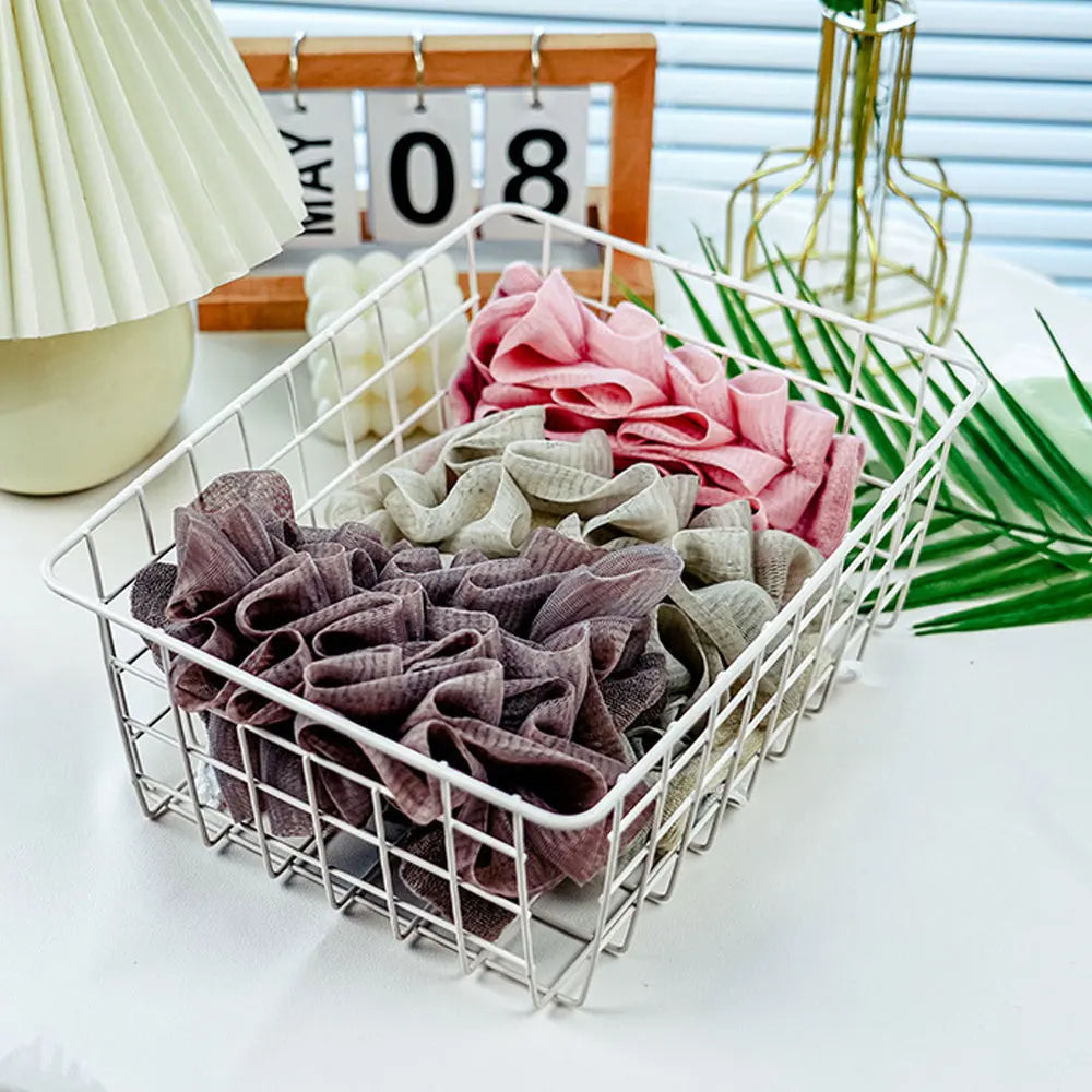 2-in-1 Loofah Soap Pouch – Soft Mesh Bath Sponge & Towel with Drawstring for Gentle Exfoliation