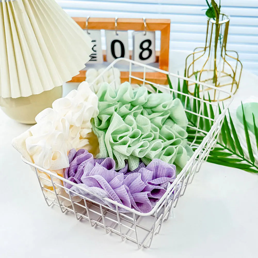 2-in-1 Loofah Soap Pouch – Soft Mesh Bath Sponge & Towel with Drawstring for Gentle Exfoliation